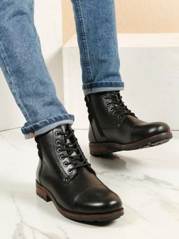 Teakwood - Black Leather Men Casual Boot
