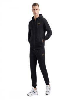 EA7 Emporio Armani - Black Cotton Solid Tracksuit