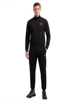 EA7 Emporio Armani - Black Cotton Logo Tracksuit
