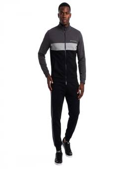EA7 Emporio Armani - Black Cotton Color Block Tracksuit
