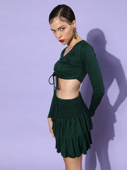 Style Quotient - Green Solid Co-Ord (Set of 2)