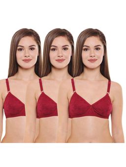 Bodycare - Pack of 3 Premium Perfect Coverage Bra In Maroon Colour