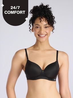 Nykd by Nykaa - Ultimate 24/7 Multiway Luxe 3/4th Coverage Padded Non Wired T-Shirt Bra NYB459 Black