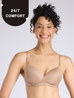 Nykd by Nykaa - Ultimate 24/7 Multiway Luxe 3/4th Coverage Padded Non Wired T-Shirt Bra NYB459 D.Nude