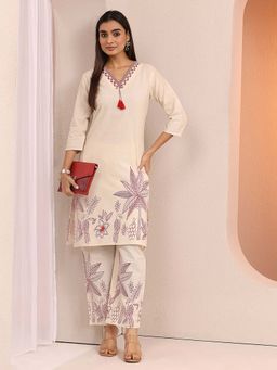 Libas - Printed Cotton Blend Straight Co-Ord Set for Women