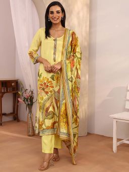 Libas - Printed Silk Blend Straight Kurta with Pant & Dupatta
