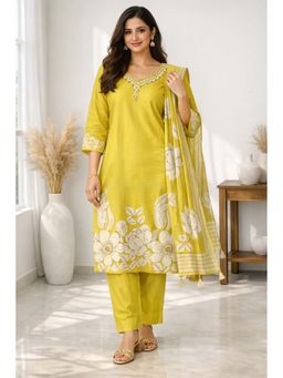 Autumnlane - Reet Amber Lemon Yellow Kurta with Pant & Dupatta