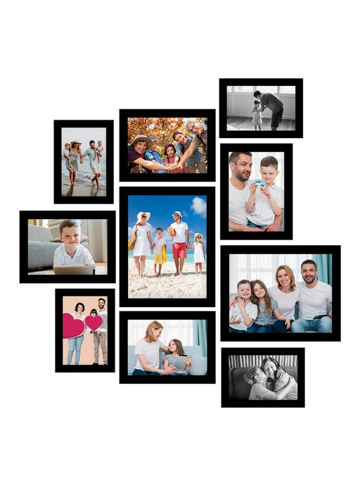 eCraftIndia Memory Wall Collage Photo Frame - Set of 10 Photo Frames