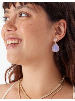 Accessorize London - Women's Purple Celestial Statement Stone Drop Earring