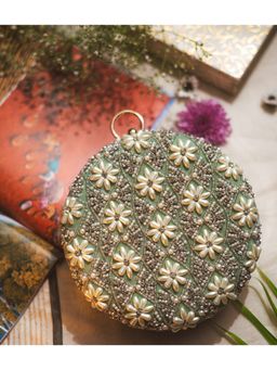 NR by Nidhi Rathi - Green Embroidered Clutch