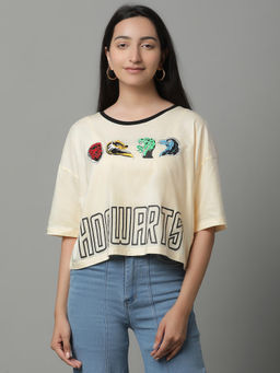 Free Authority - Harry Potter Printed Loose Fit T-Shirt For Women