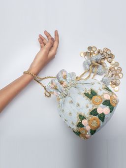 Vareli Bafna - Designs Threads & Knots Blue Potli