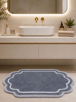 OBSESSIONS - Grey Anti Skid Polyester Bathmat, Soft and Ultra Absorbent (25x17 inch)