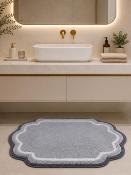 OBSESSIONS - Grey Anti Skid Polyester Bathmat, Soft and Ultra Absorbent (30x22 inch)