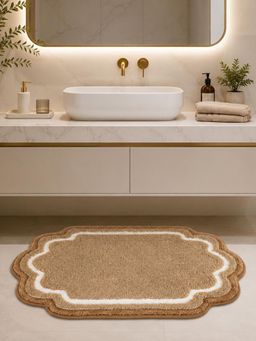 OBSESSIONS - Gold Anti Skid Polyester Bathmat, Soft and Ultra Absorbent (30x22 inch)
