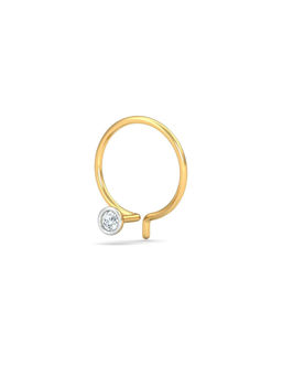 KuberBox - Bezel 3 Cent Nose Pin 18K Gold