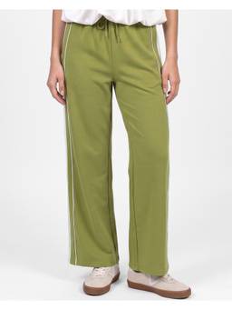 Bewakoof - Women's Green Side Panel Straight Fit Track Pant