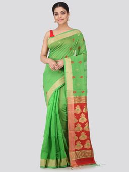PinkLoom - Women's Cotton Silk Saree With Unstitched Blouse Piece
