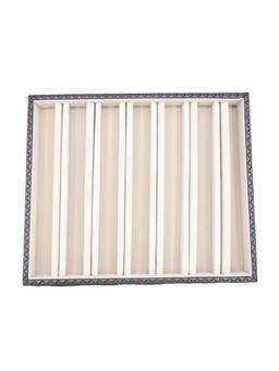 Premsons - Leatherette Layer Womens Jewellery Tray For Bracelets And Rings - Grey