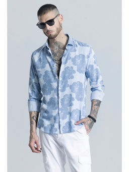 Snitch - Hibiscus Oasis Floral Blue Shirt
