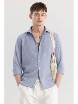 Snitch - Linen Line Light Blue Stripes Shirt
