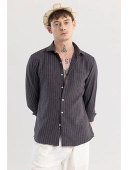 Snitch - Linen Line Grey Stripes Shirt