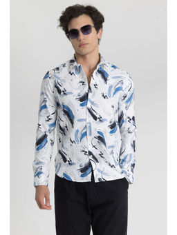 Snitch - White Abstract Shirt