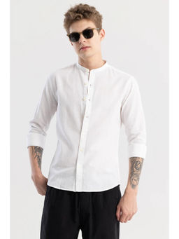 Snitch - Linen Elegance Plain White Shirt