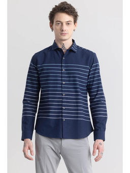 Snitch - Stripivolve Navy Blue Stripes Shirt