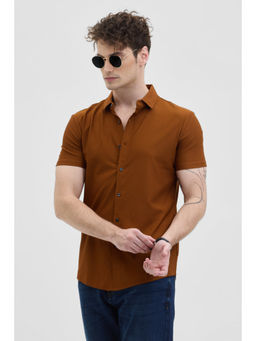 Snitch - Rust Orange Stitchless Stretch Shirt