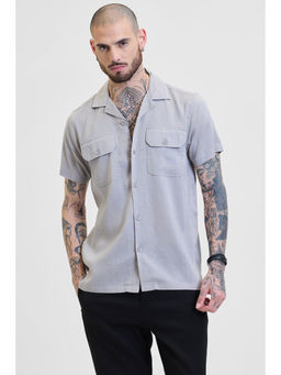 Snitch - Light Grey Double Pocket Boxy Fit Shirt