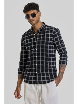 Snitch - Black Checks Slim Fit Shirt