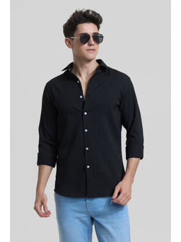 Snitch - Black Stripes Slim Fit Shirt