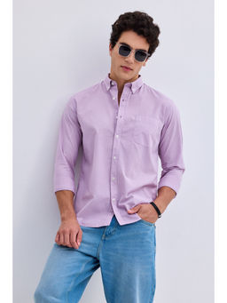 Snitch - Lavender Checks Slim Fit Shirt