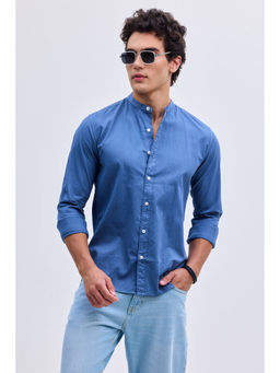 Snitch - Blue Mandarin Shirt