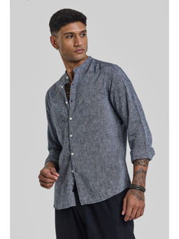 Snitch - Grey Textured Linen Shirt