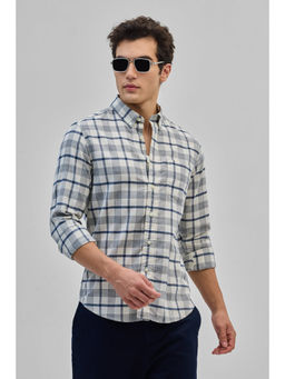 Snitch - Navy Blue Checks Oxford Shirt