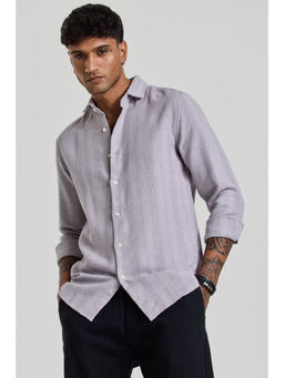 Snitch - Light Grey Knitted Slim Fit Shirt