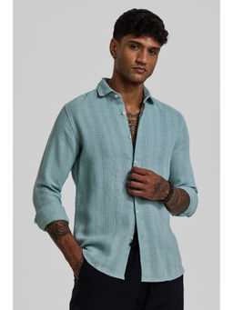 Snitch - Turquoise Knitted Slim Fit Shirt