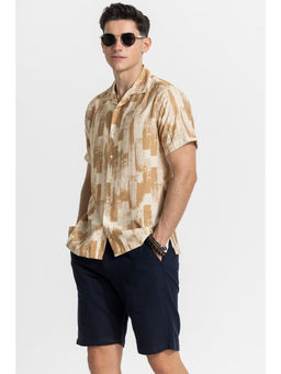 Snitch - Beige Cuban Abstract Shirt