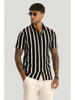 Snitch - Black Stripes Knitted Shirt