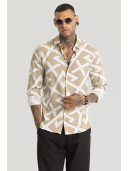 Snitch - Beige Printed Shirt