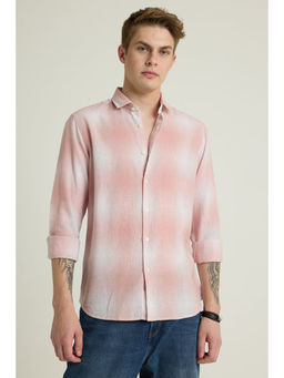 Snitch - Light Pink Checks Linen Shirt