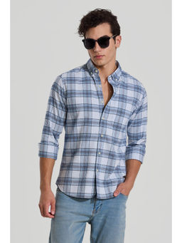 Snitch - Light Blue Checks Slim Fit Shirt
