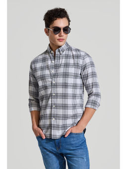 Snitch - Grey Checks Slim Fit Shirt