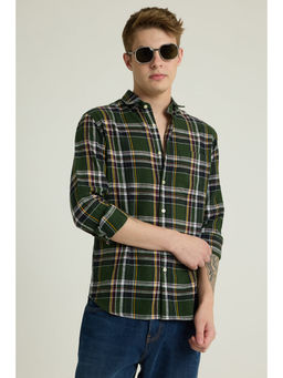 Snitch - Dark Green Checks Linen Shirt