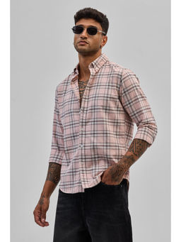 Snitch - Light Pink Checks Slim Fit Shirt