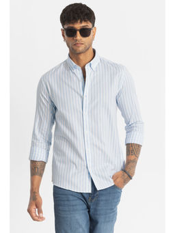 Snitch - Blue Twill Stripes Shirt
