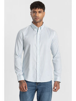 Snitch - Light Blue Twill Stripes Shirt