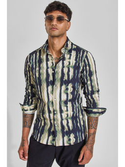 Snitch - Multi-Color Abstract Slim Fit Shirt